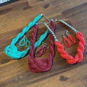 Bead Necklace and Earrings Sets